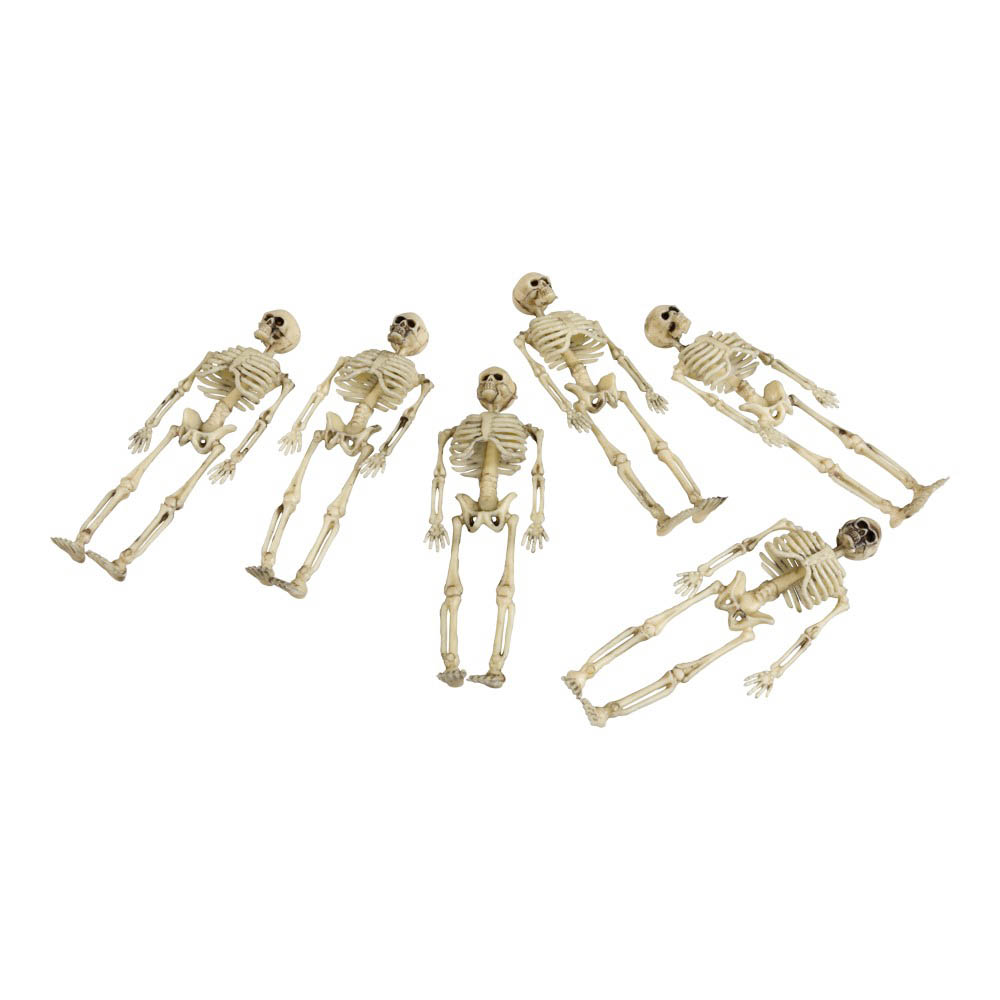 Halloween Mini Skeleter – 6 stk. Festpynt til Halloween
