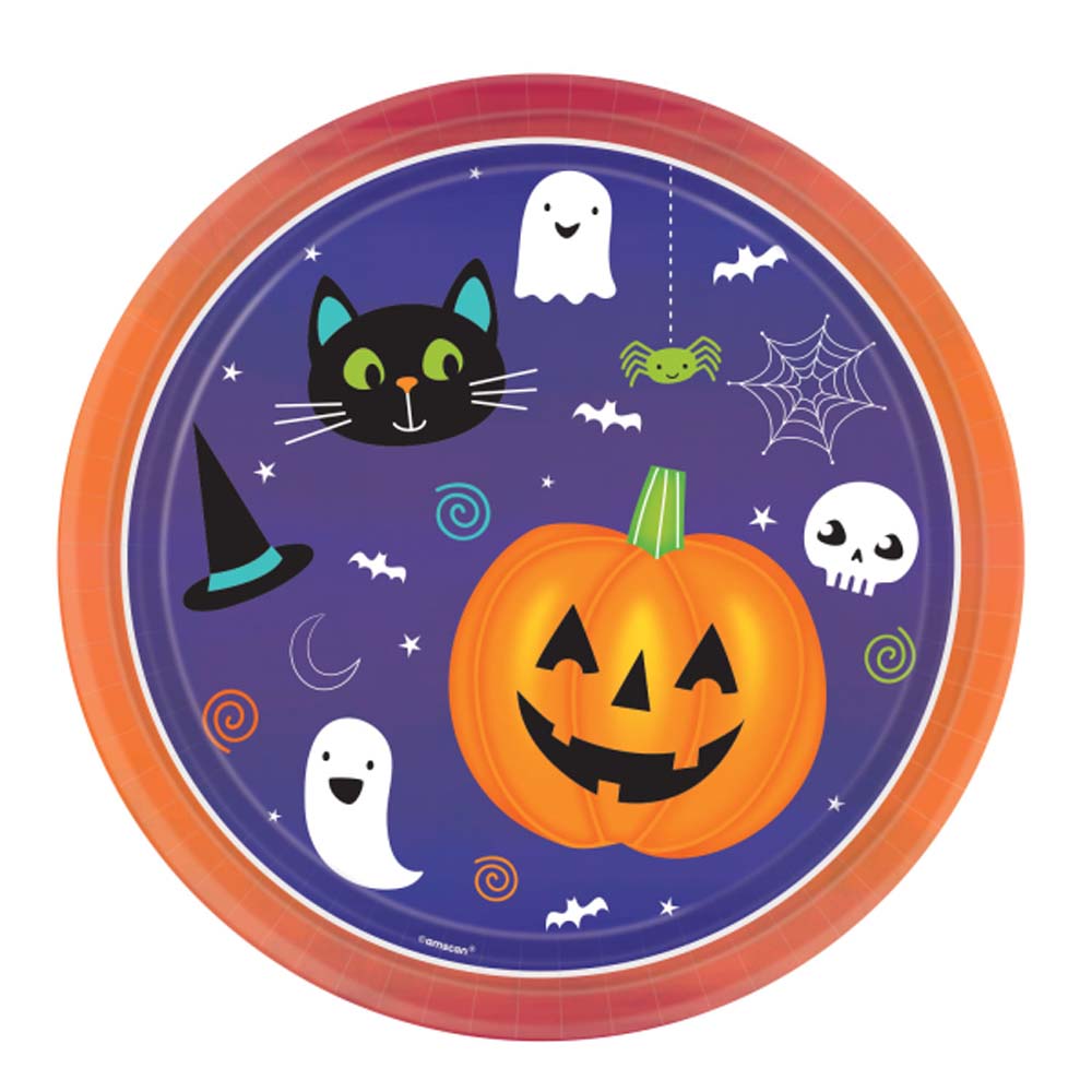 Græskar Halloween Paptallerkner – 8 stk. til Festen