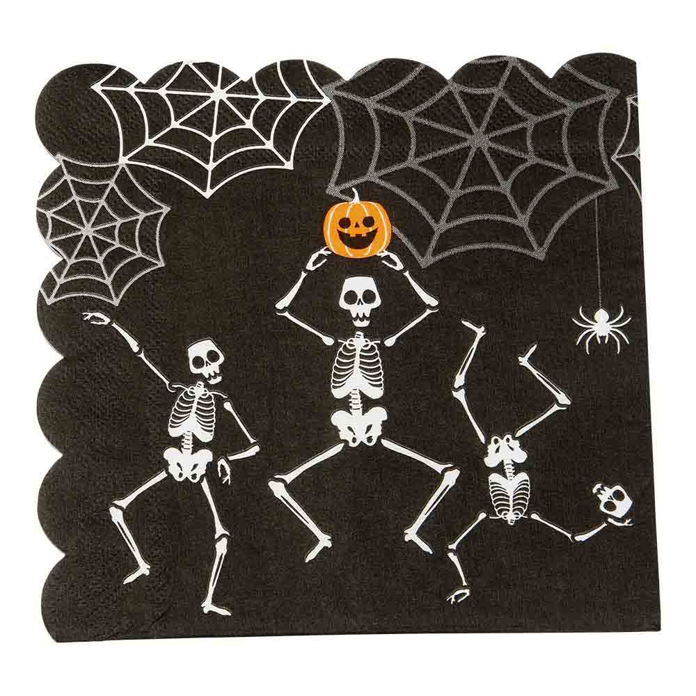 Halloween Servietter med Skeletter – 16 Stk. til Festen
