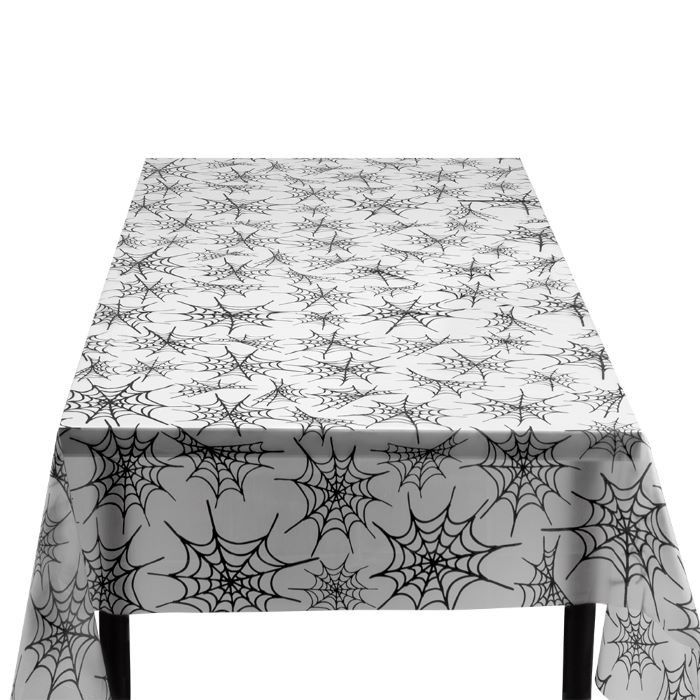 Halloween Spindelvæv Plast Dug til Fest - 135x275 cm