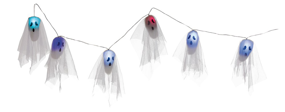 Lysende Spøgelsesguirlande til Halloween - 170 cm Dekoration