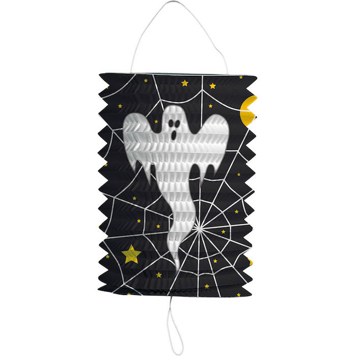 Halloween Spøgelseslanterne Cylinder 16 cm til Fest