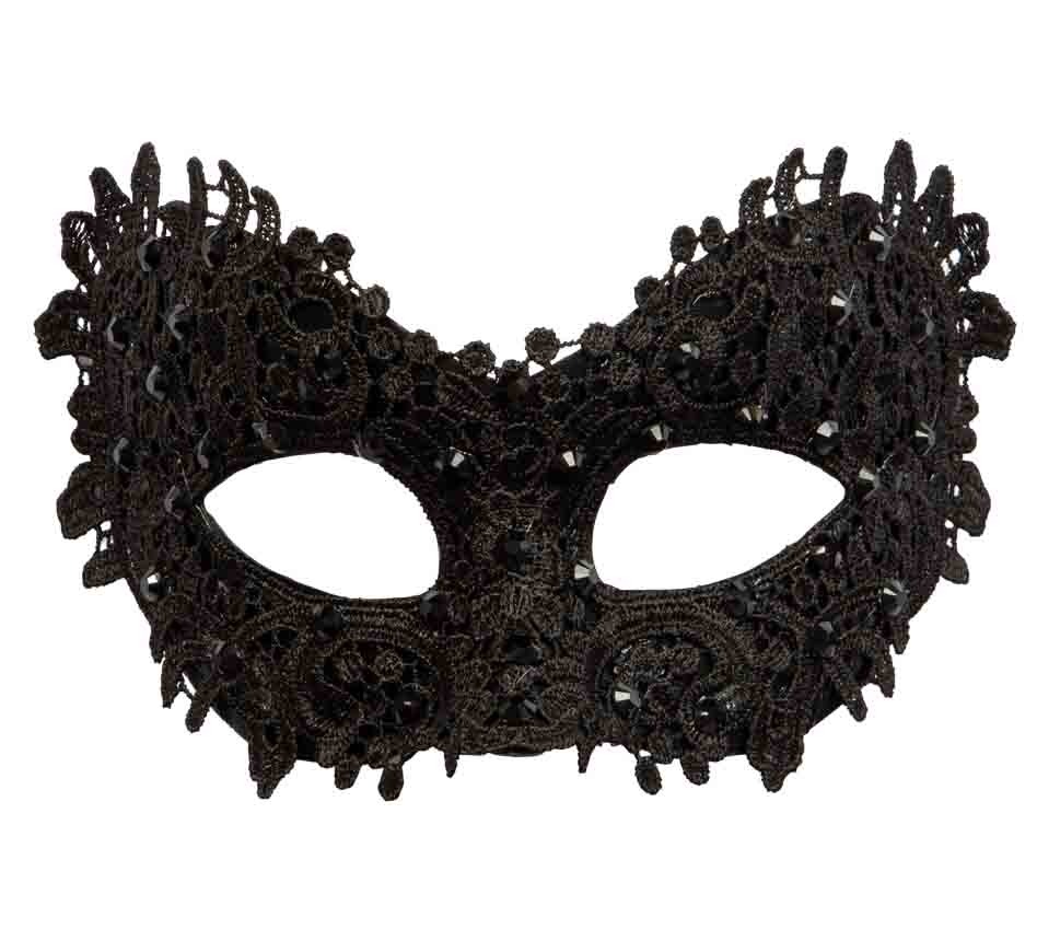 Elegant Sort Blonde Halvmaske til Maskebal - Mystisk Stil