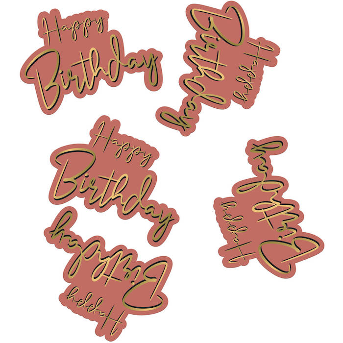 Happy Birthday Bordkonfetti i Gylden Dusk 45x