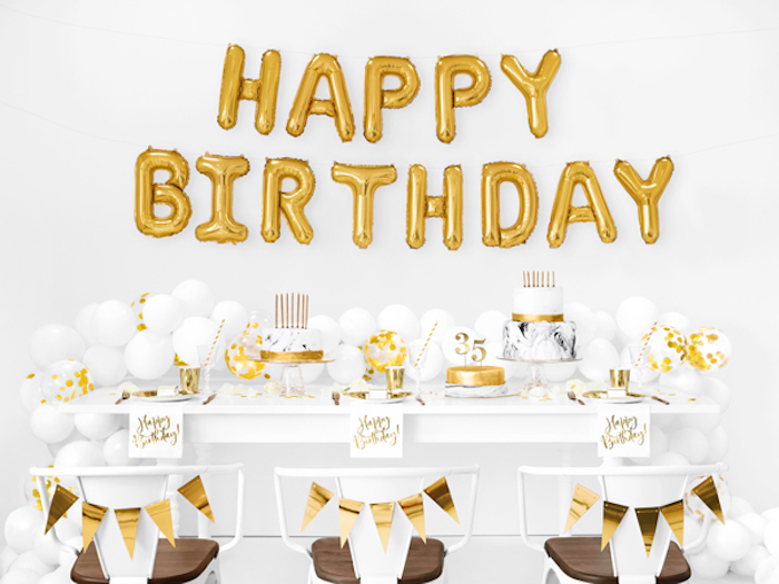 Happy Birthday Folieballon Guld 340   35