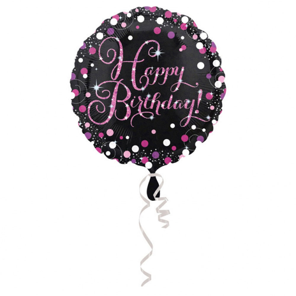 Lyserød Happy Birthday Folieballon til Festlige Anledninger