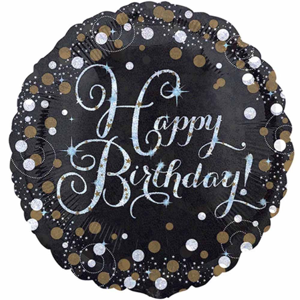 Sølv Happy Birthday Folieballon – Festlig Dekoration