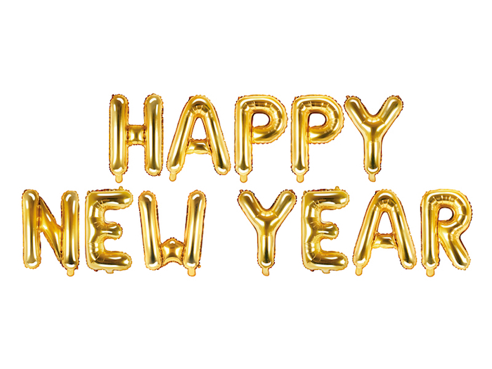 Festlig "Happy New Year" Ballon til Nytårsfejring 35x370 cm