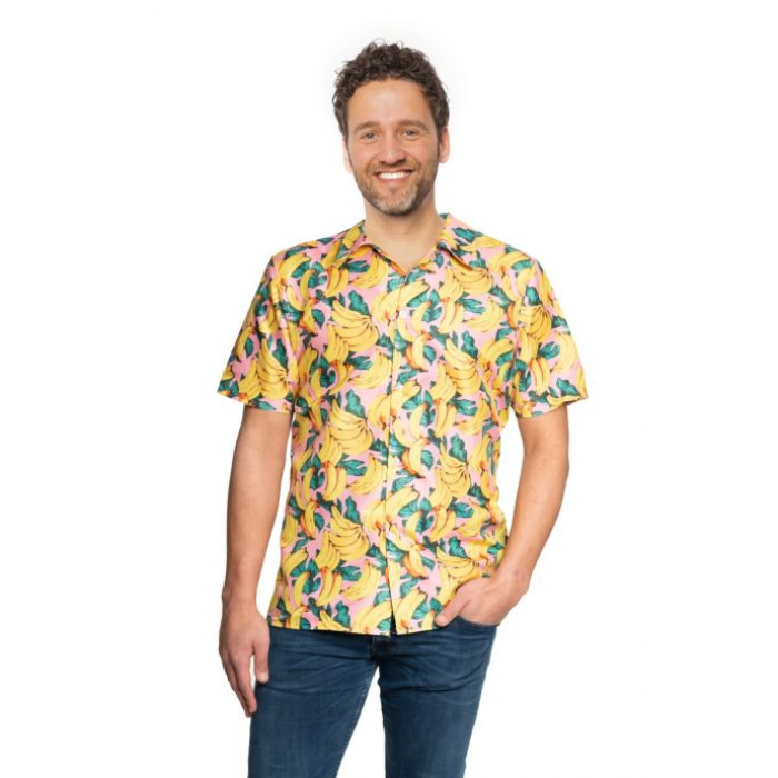 Tropisk Hawai Skjorte med Banan Motiver – Festlig Stil!