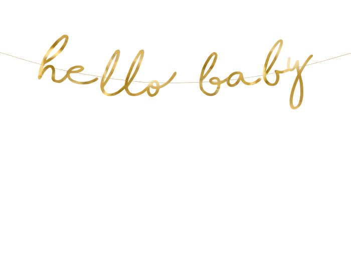Hello Baby Guirlande Med Guld Skrift 70x18