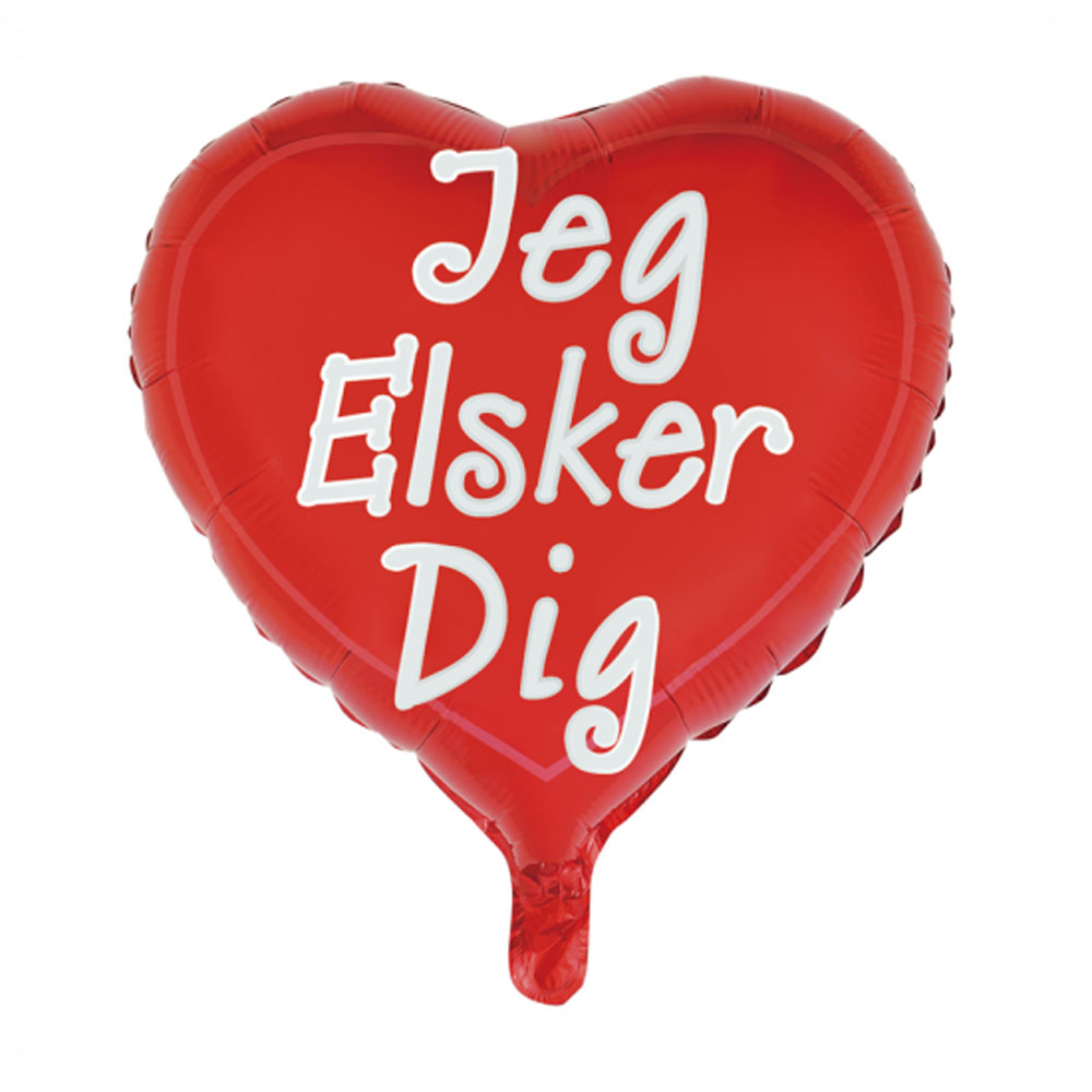 Rød Hjerteballon - "Jeg Elsker Dig" til Romantik