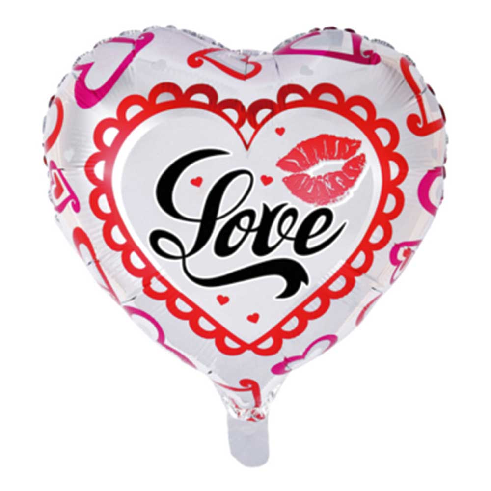 Sølv Hjerte Folieballon "Love" til Romantiske Fester