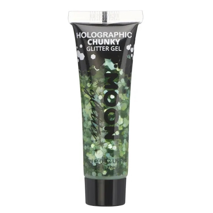 Holografisk Grøn Chunky Glitter Gel - Festlig Glitrende Effekt