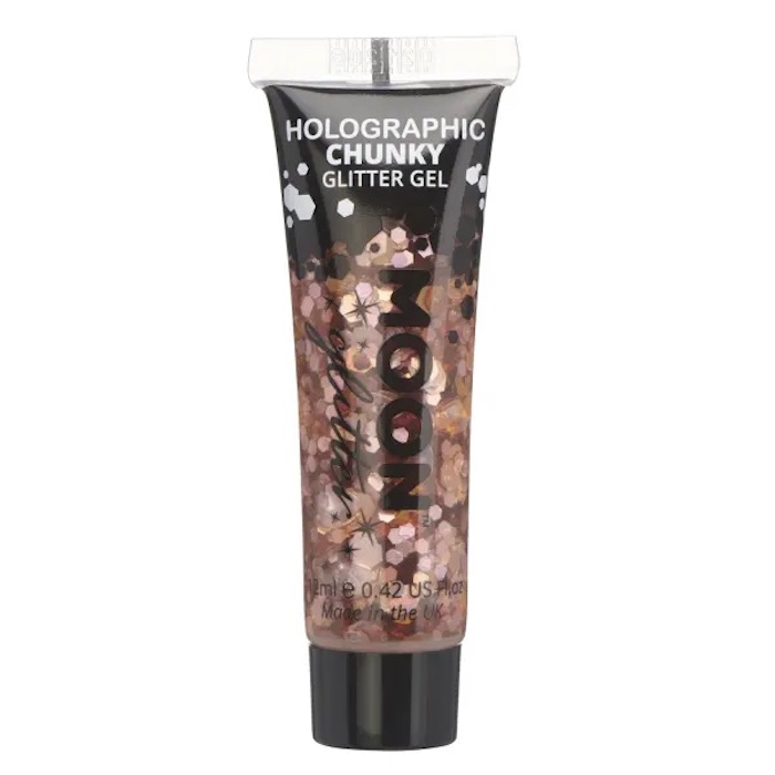 Holografisk Chunky Glitter Gel i Rose Gold - Festfavorit!