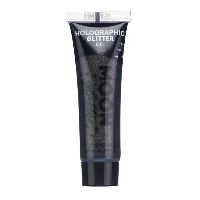 Holografisk Glimmer Gel i Sort - 12 ml til Feststemning