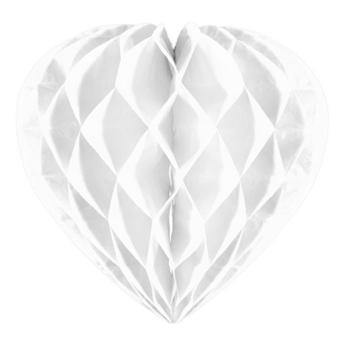 Hvid Honeycomb Hjerte – Ideel til Festlige Dekorationer