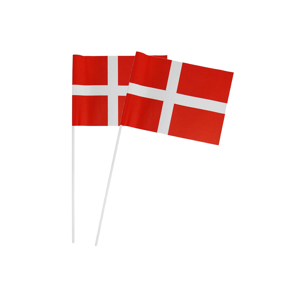 Små Dannebrog Hurraflag – 8 stk. til festlig dekoration
