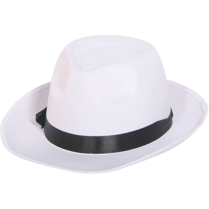 Hvid Fedora Hat - Perfekt til festlige lejligheder!