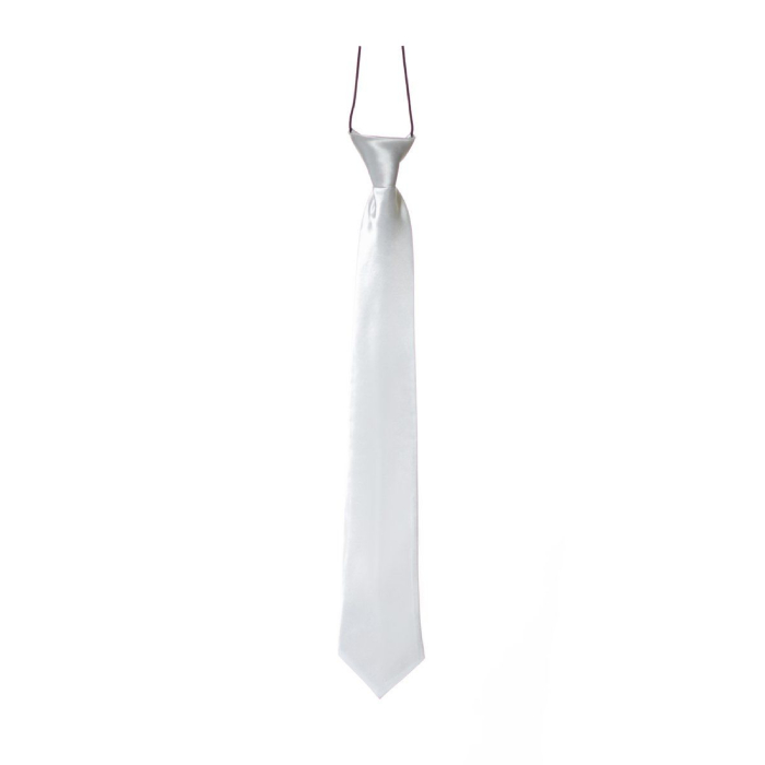 Elegant hvid slips 50 cm - Gør indtryk!