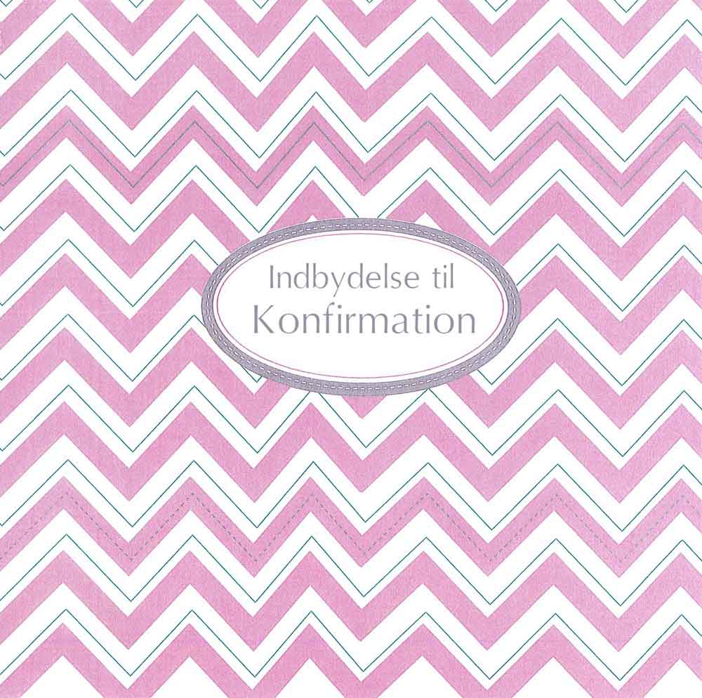 Elegante konfirmationsindbydelser med sølvtryk – 5 stk.