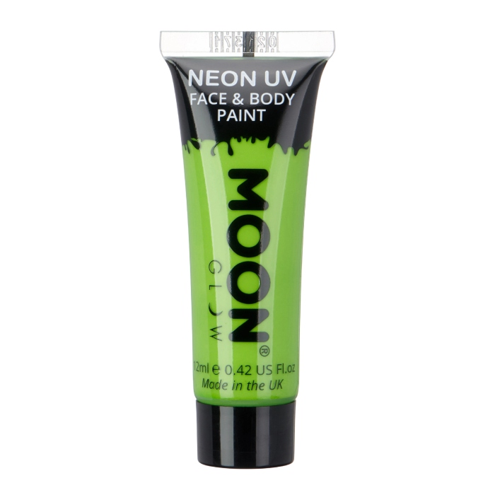 Intens Neon Grøn Ansigts- og Kropsmaling 12 ml - Festklar!