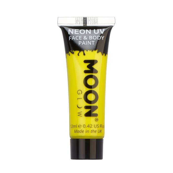 Intens Neon Gul Ansigts- og Kropsmaling med UV Effekt