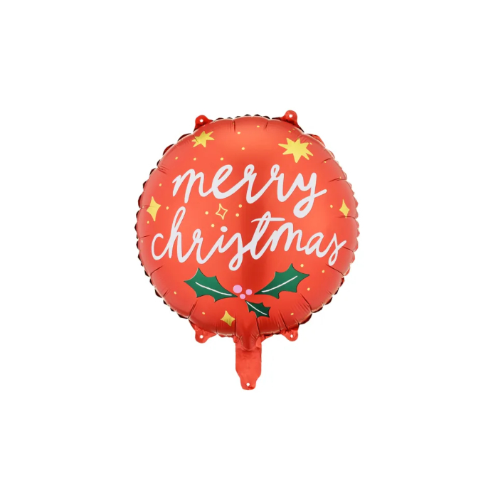 Jule Folieballon Merry Christmas Rød - Perfekt til Fest!