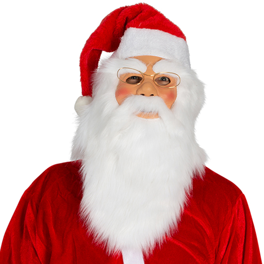 Sjov Julemandsmaske med Briller og Nissehue til Festen