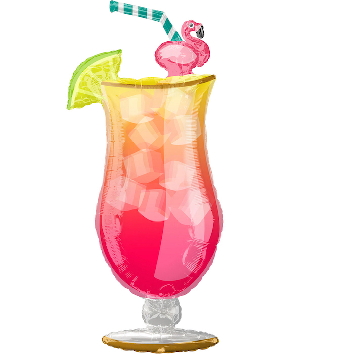 Kæmpe Rød Tropisk Drink Ballon til Hawaii Fest