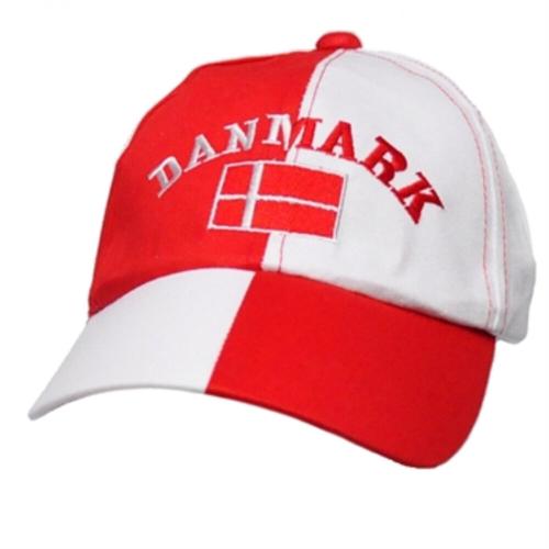 Rød og Hvid Roligan Kasket med Dannebrog – Fanudstyr til Kamp