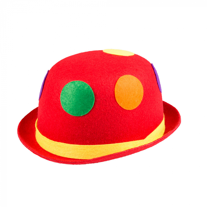 Rød Klovne Bowler Hat - Fantastisk Festtilbehør!