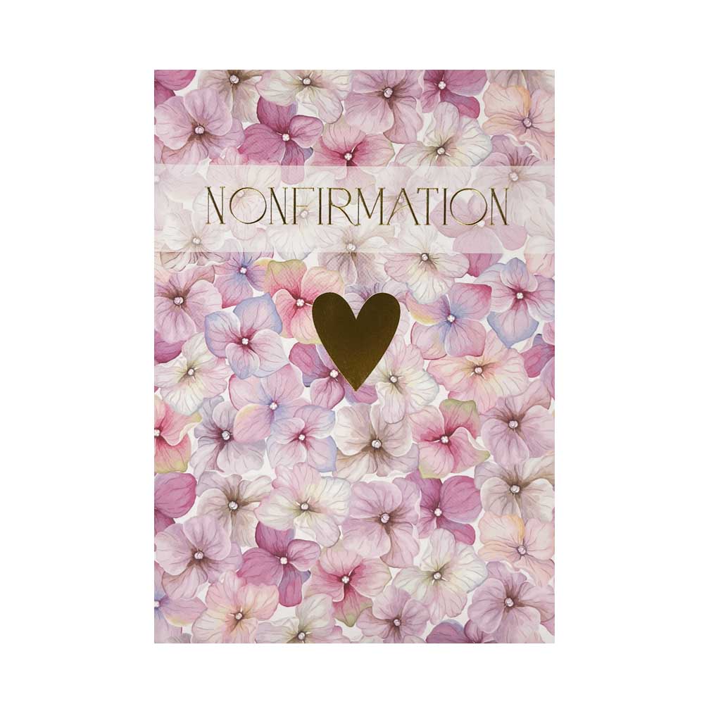 Elegant Nonfirmationskort med Blomster og Guldhjerte