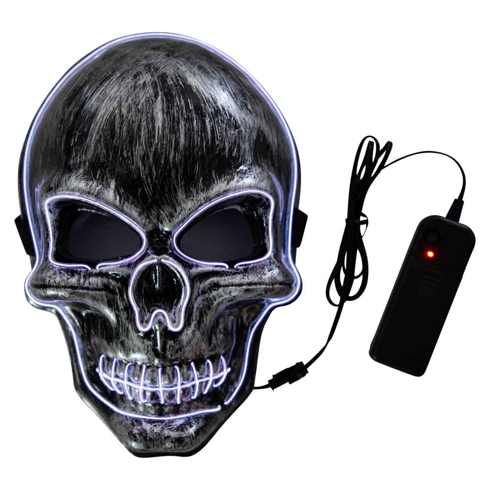 Skræmmende LED Kranie Maske til Halloween Fest!