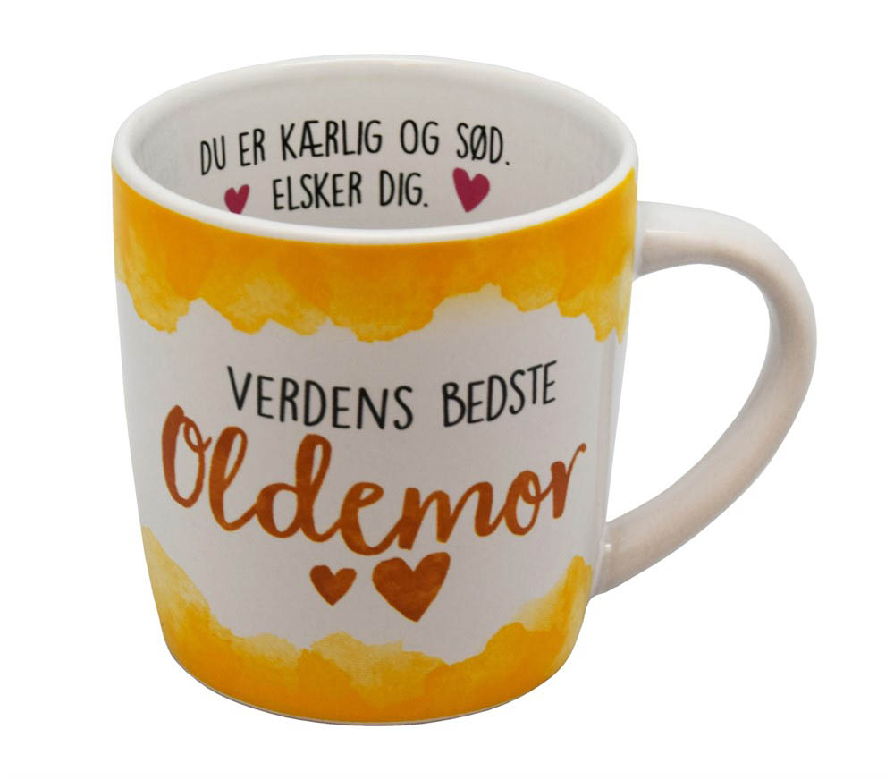 Gaveæske med krus til Verdens Bedste Oldemor