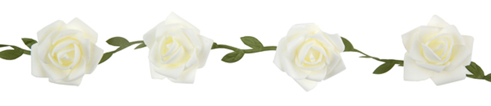 Elegant Hvid Rose Guirlande til Festdekoration