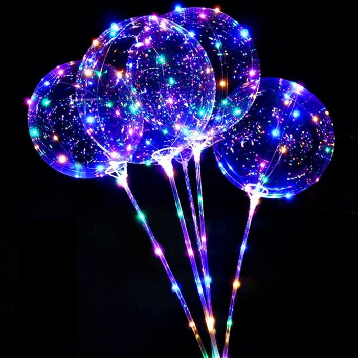 Multifarvet LED Ballon 50 Meter – Festlys til enhver fest