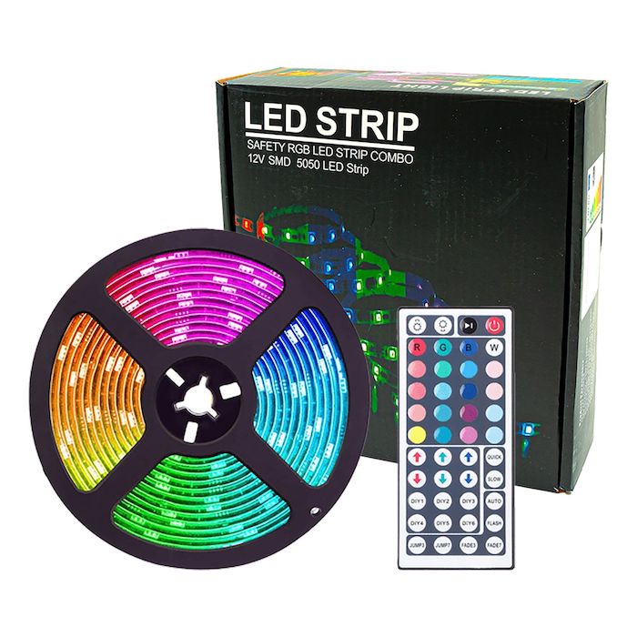 Led Strip   Meter Inkl  Fjernbetjening Til Farveskift