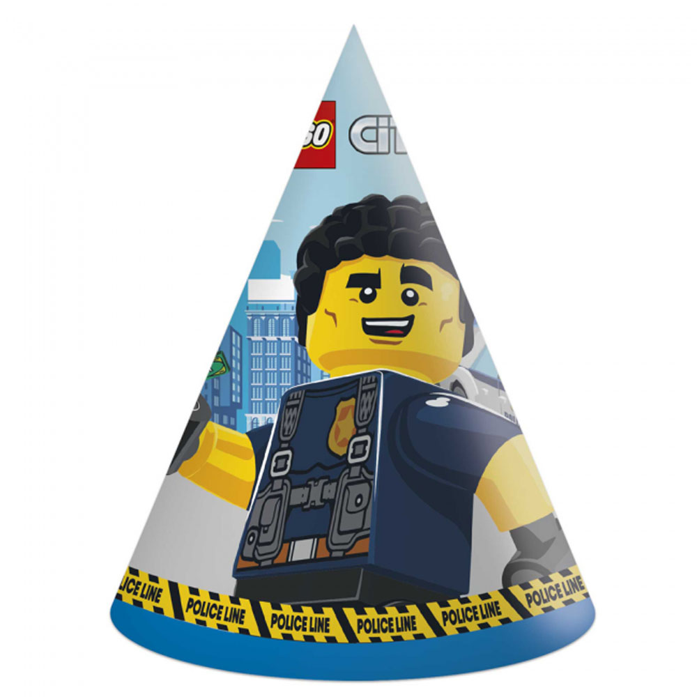 Lego City Fødselsdagshatte – 6 Farverige Festhatte
