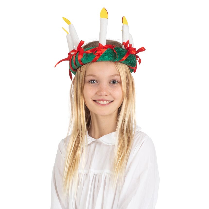 Stof Luciakrone til Santa Lucia-fejring – Uundgåelig!