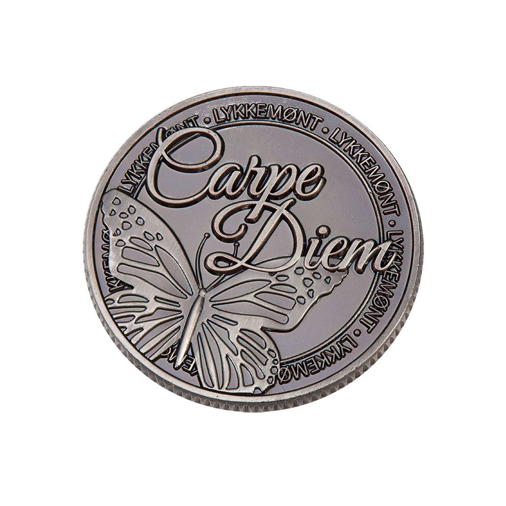 Inspirerende "Carpe Diem" lykkemønt – den perfekte gave!