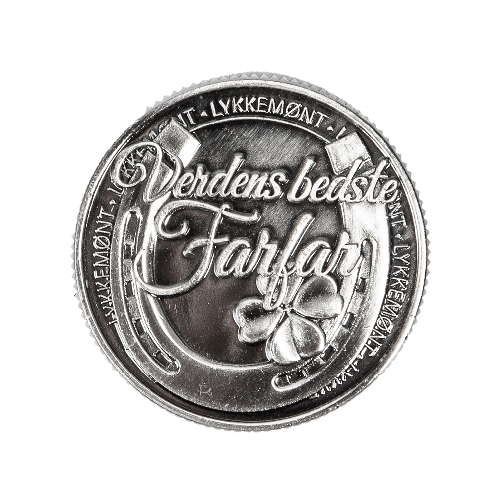 Lykkemønt "Verdens Bedste Farfar" – Gave til Bedstefar