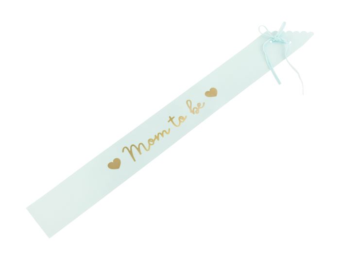 Lyseblå Mom To Be Babyshower Papir Skråbånd - 75 cm