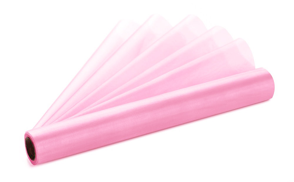 Lyserød Organza Bordløber – Elegant Festdekoration