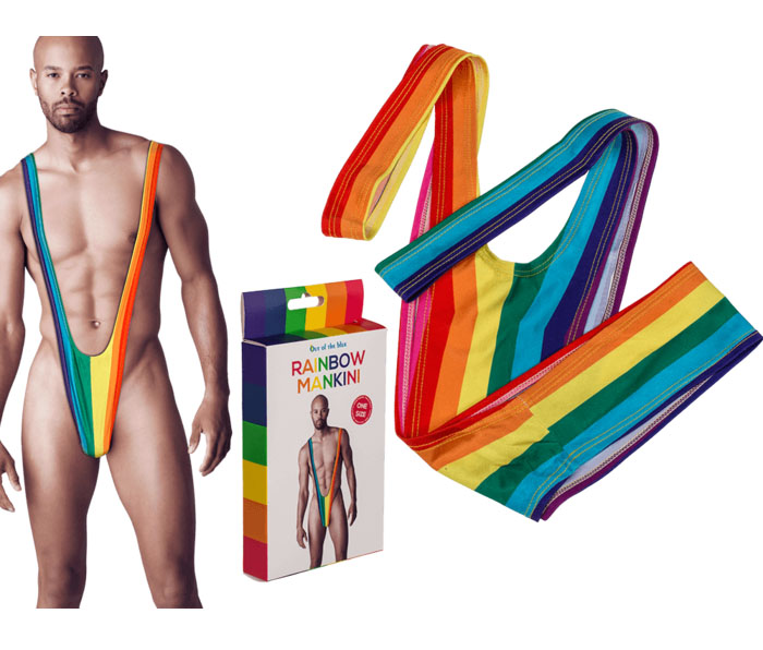 Regnbue Mankini - Sjov Festudklædning til Temafester!