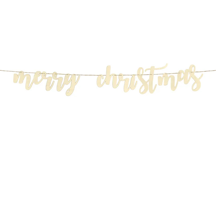 God jul banner i træ - perfekt til julefrokosten!
