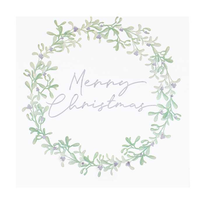 Merry Christmas Mistelten Servietter til Julefrokost 16 stk.