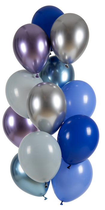 Metallic Multifarvet Ballon Buket - 12 stk. til fest