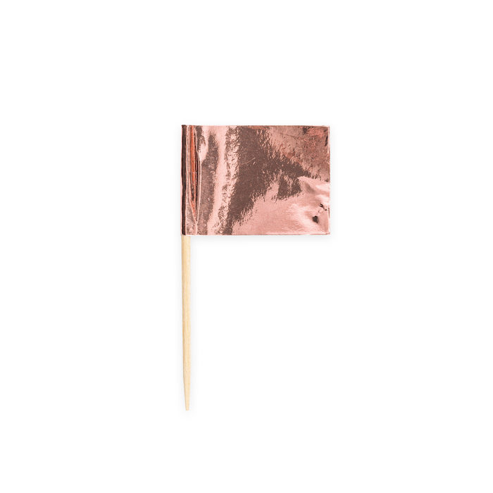 Metallic Rose Gold Træpinde 50 stk - Festpynt til Fødselsdag