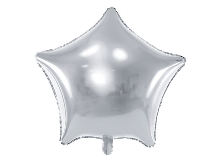 Metallisk Sølv Stjerne Folieballon til Festdekoration 48 cm