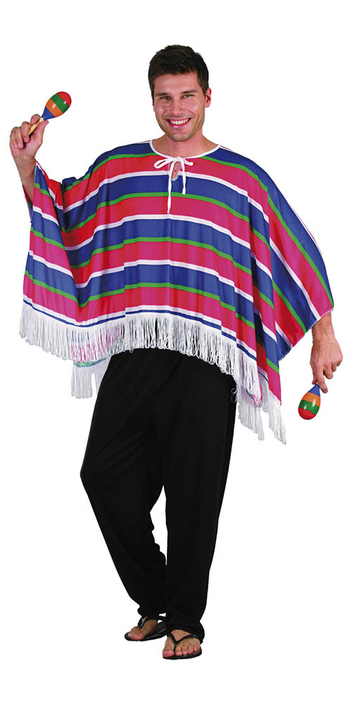Farverig Mexicansk Poncho til Temafest – Festens Stjerne!